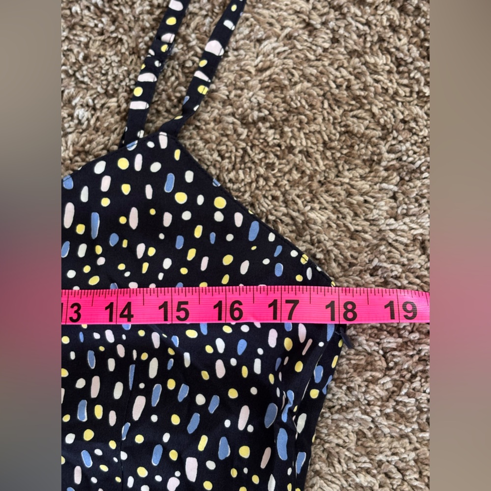 UNIQLO Cassie Byrnes Navy Abstract Print Camisole Dress Spaghetti Strap M NWT - Picture 6 of 9